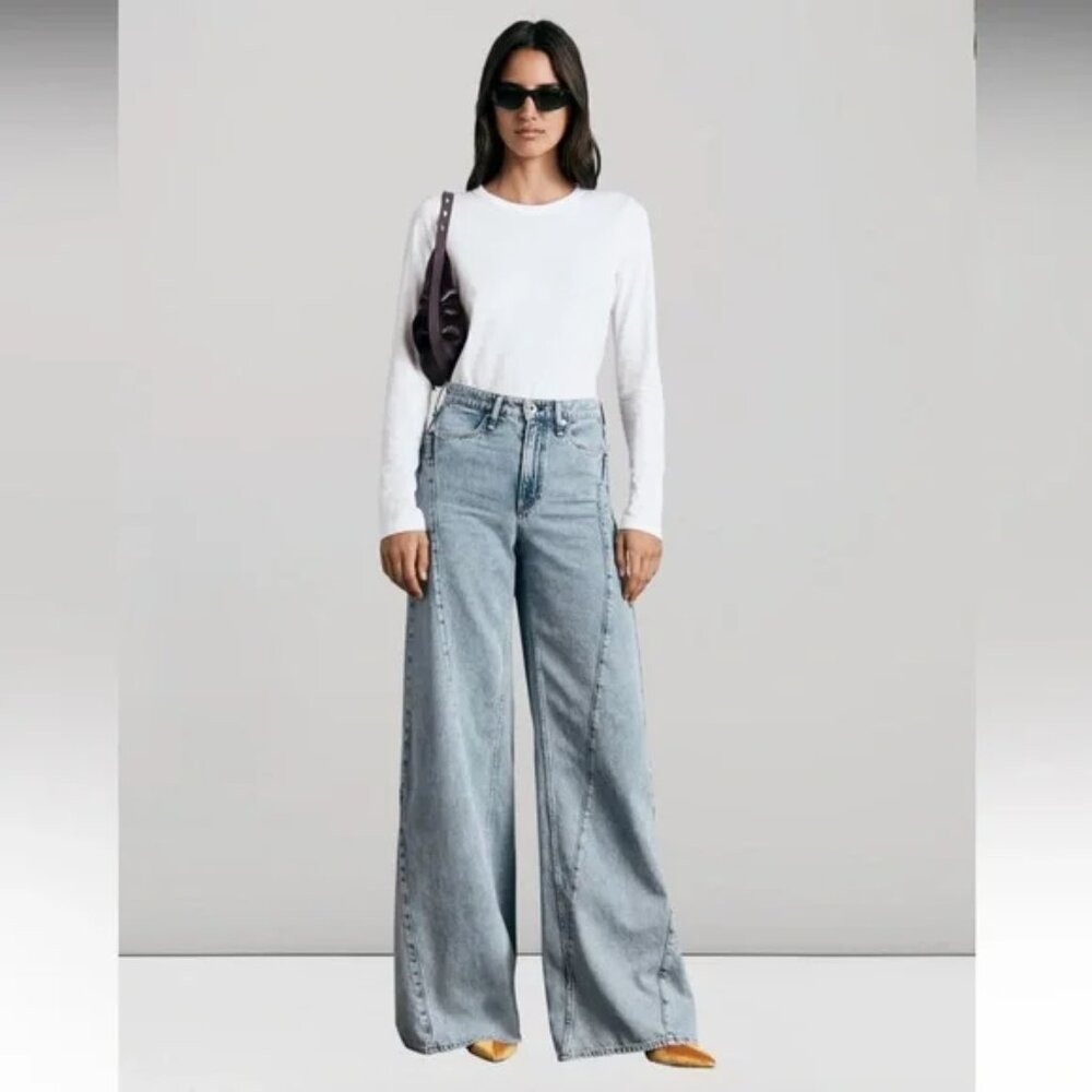 rag & bone Light Blue Flare & Wide Leg Jeans